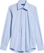 Thom Sweeney Stretch Poplin Button-Up Shirt