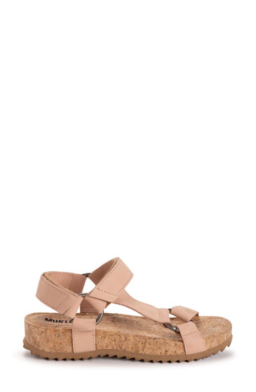Muk Luks Piper Platform Wedge Sandal In Blush Nubuck