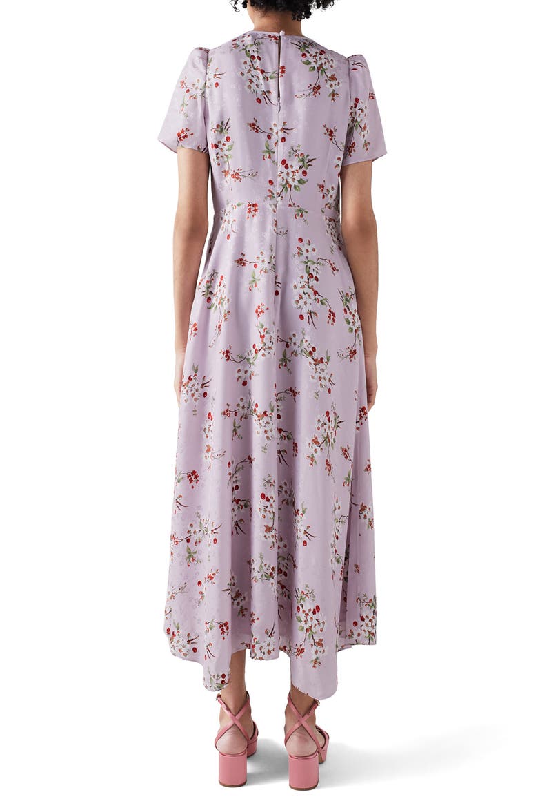 Boyd Cherry Blossom Silk Midi Dress, Alternate, color, MUL-PURPLE