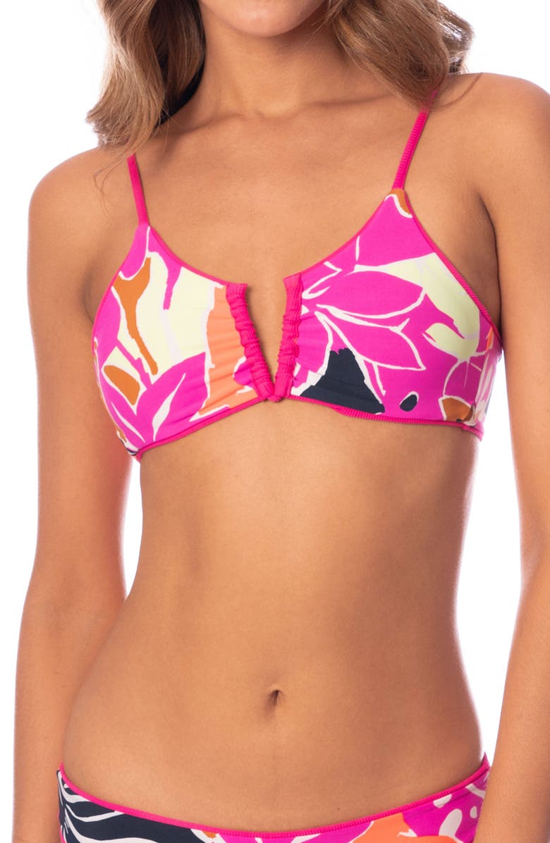 Maaji Hot Magenta Adhara Reversible Bikini Top, Alternate, color, Pink