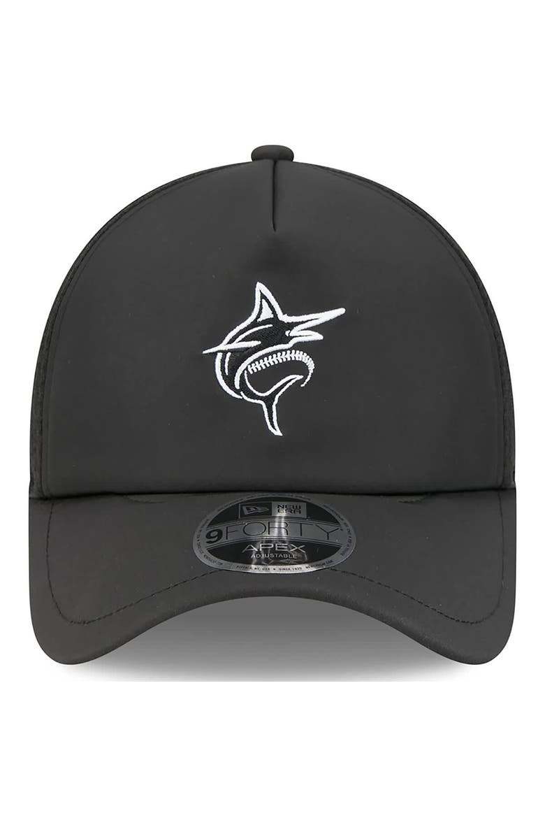 Men's New Era Black Miami Marlins 2026 Batting Practice Alternate Apex 9FORTY Adjustable Hat, Alternate, color, Black