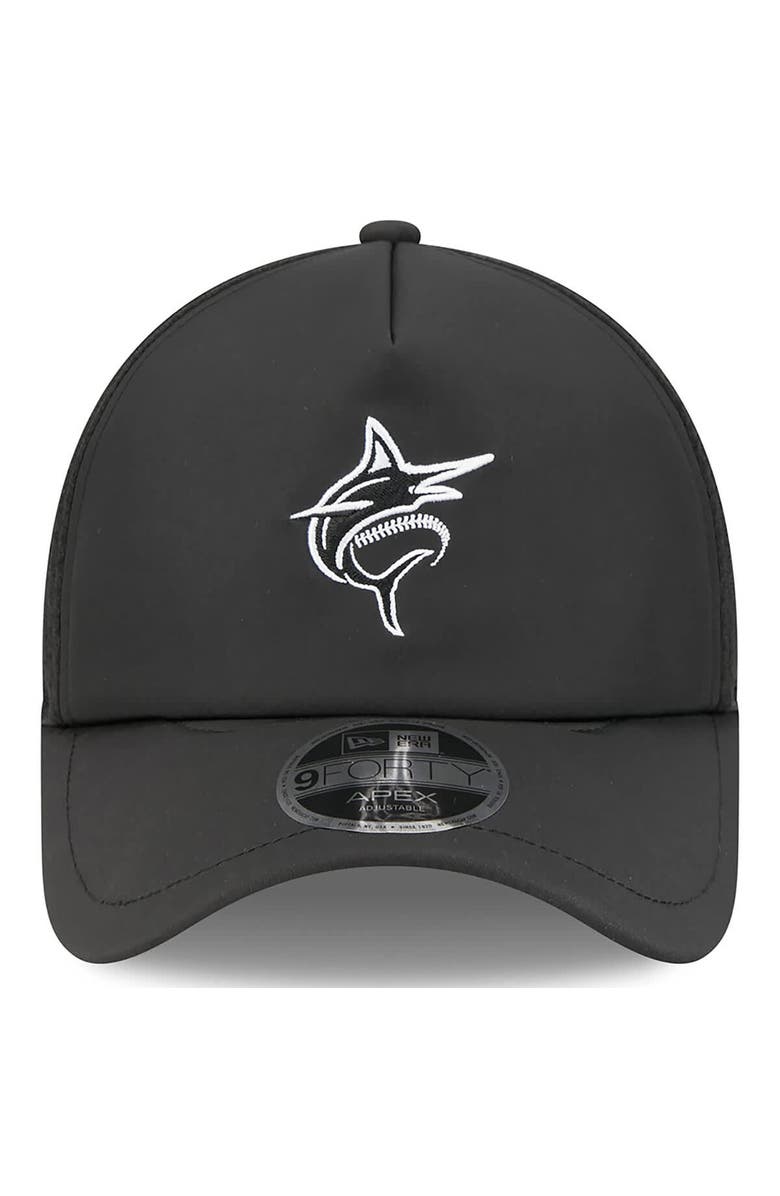 New Era Men's New Era Black Miami Marlins 2026 Batting Practice Alternate Apex 9FORTY Adjustable Hat, Alternate, color, Black