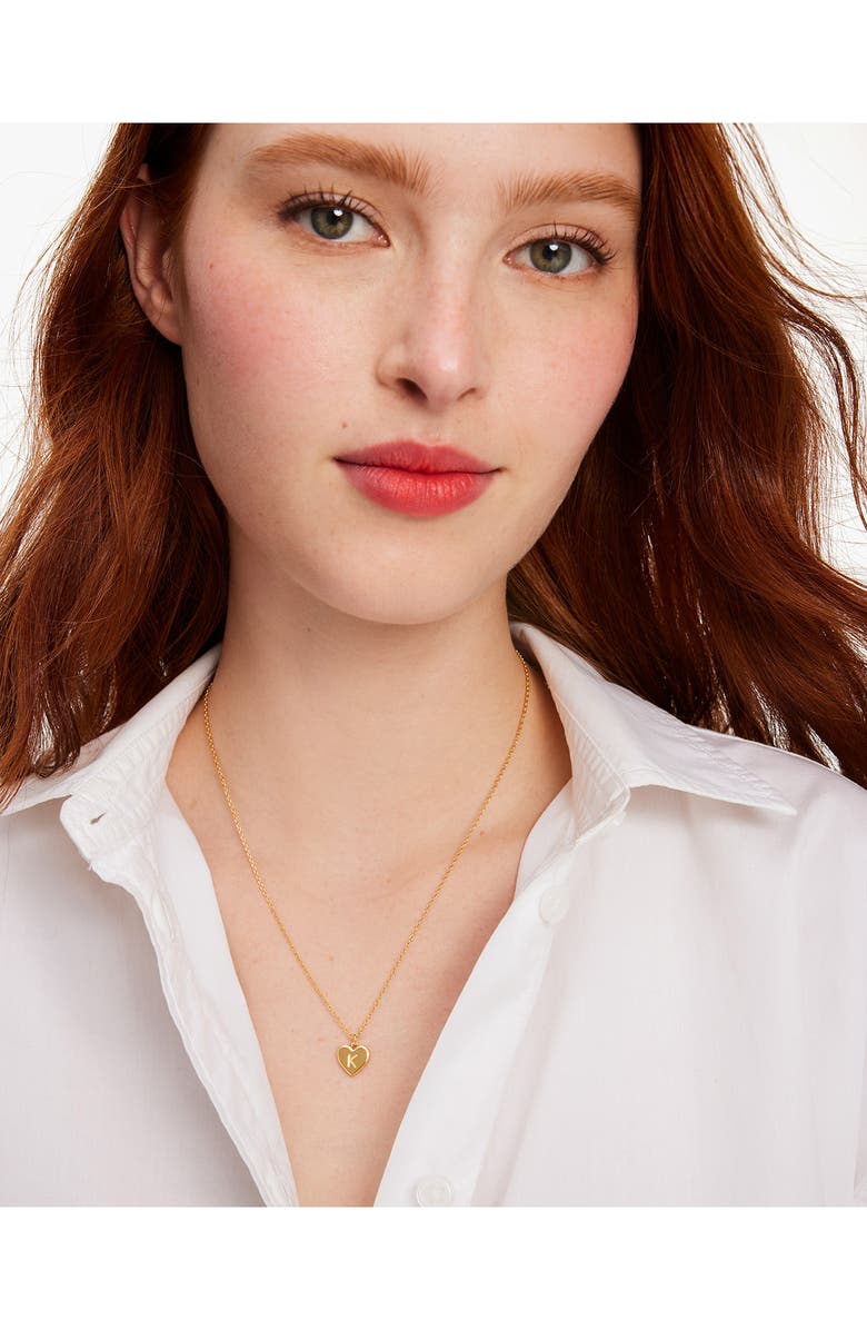 Kate Spade New York initial heart pendant necklace, Alternate, color, Gold - S