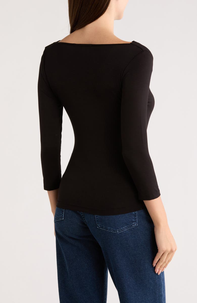Renee C Cowl Neck Ruched Top, Alternate, color, Black