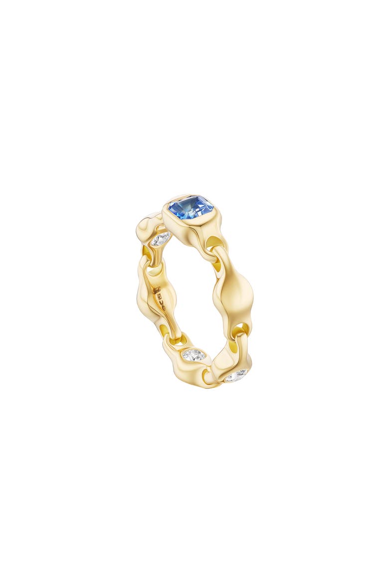 Supernova Stacking Ring, Alternate, color, YELLOW GOLD/ BLUE SAPPHIRE