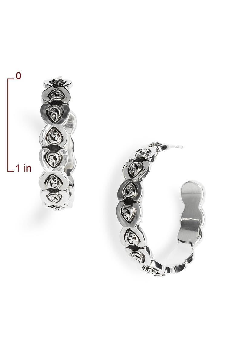 'Geo Flowers' Hoop Earrings, Main, color, STERLING SILVER