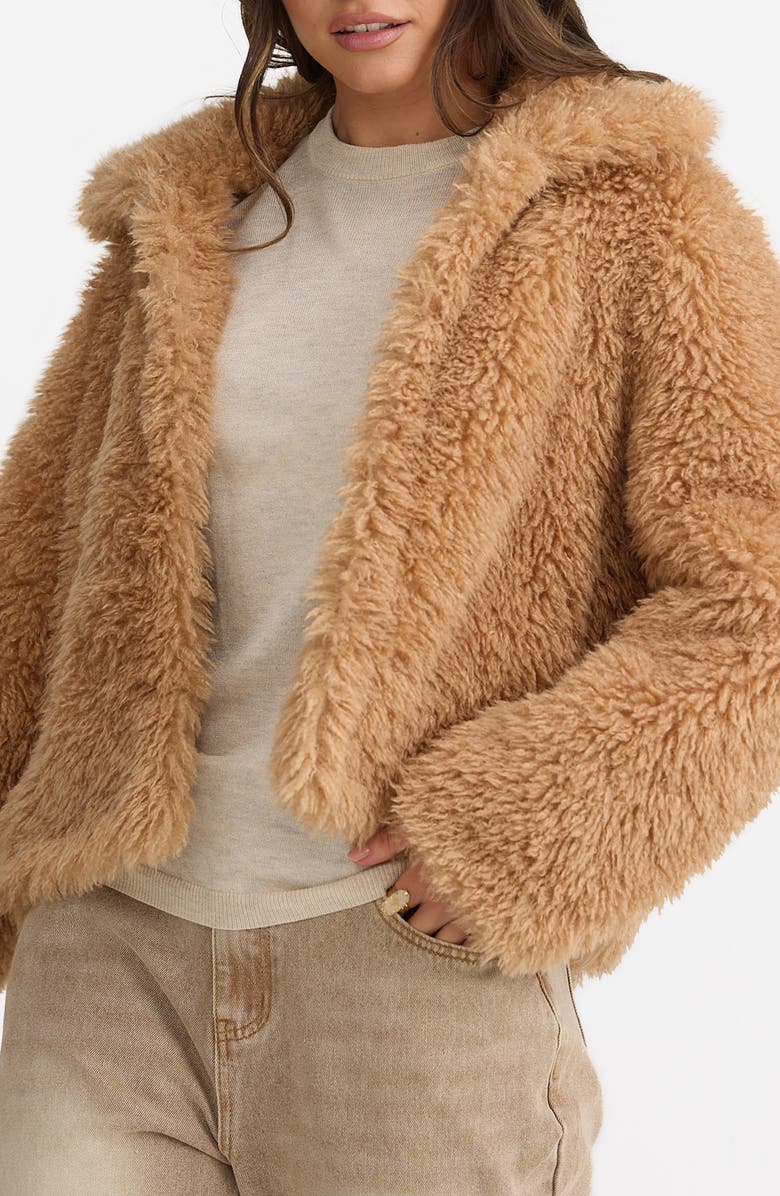 Talisman the Label Stuart Faux Fur Jacket, Alternate, color, Biscuit