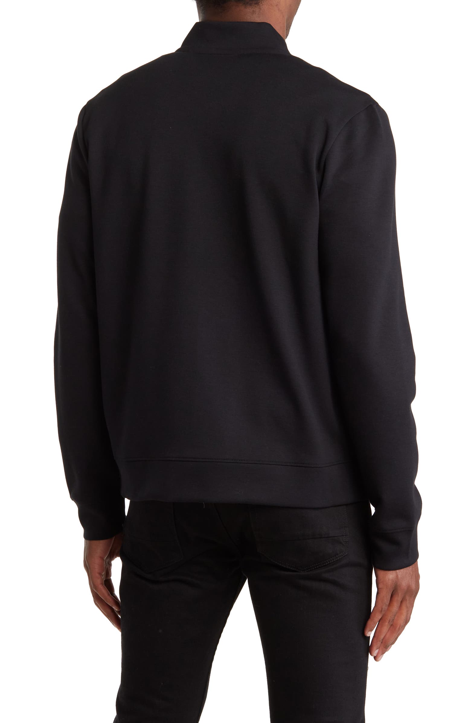 Perry Ellis Long Sleeve Sleek Fleece Snap Bomber Jacket | Nordstromrack