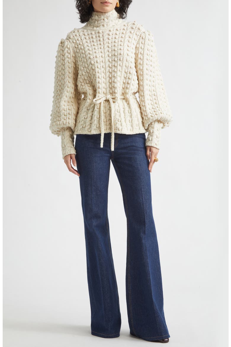 Valiant Wool Bauble Turtleneck Sweater, Alternate, color, CREAM