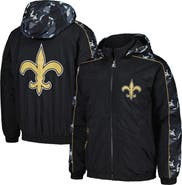STARTER Men's Starter Black New Orleans Saints Thursday Night Gridiron Full-Zip Hoodie