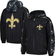 STARTER Men's Starter Black New Orleans Saints Thursday Night Gridiron Full-Zip Hoodie