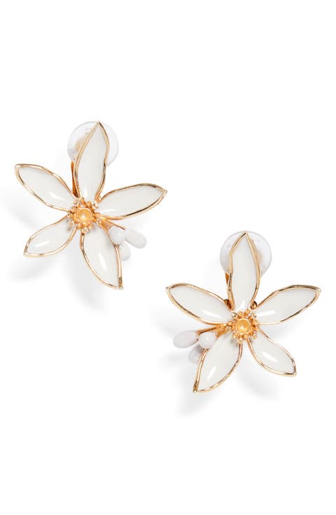 Small Orange Blossom Stud Earrings