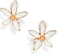 Oscar de la Renta Small Orange Blossom Stud Earrings