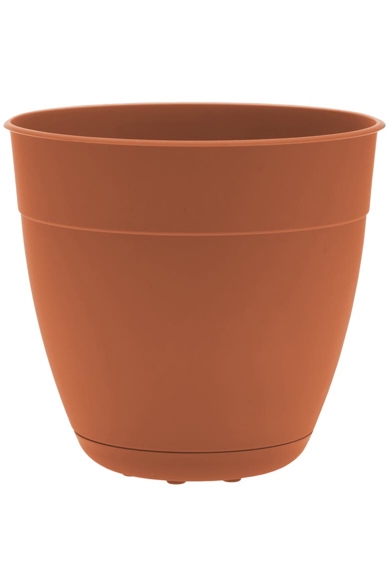 12 Inch Dayton Planter With Saucer Tray, Terra Cotta, Main, color, Brown