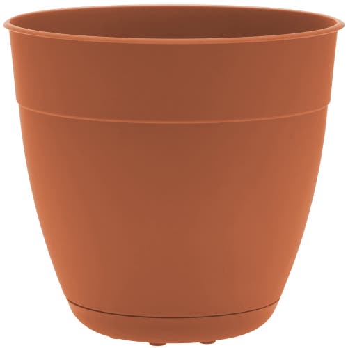 Bloem 12 Inch Dayton Planter With Saucer Tray, Terra Cotta In Brown