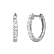 LuvMyJewelry Elina 0.35 Cts 14K Gold Diamond Huggie Hoop Earrings