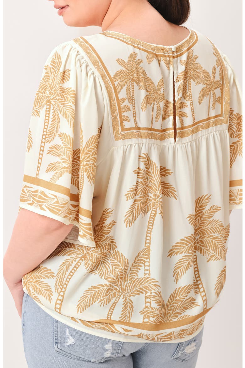 Palm Tree Print Top, Alternate, color, IVORY
