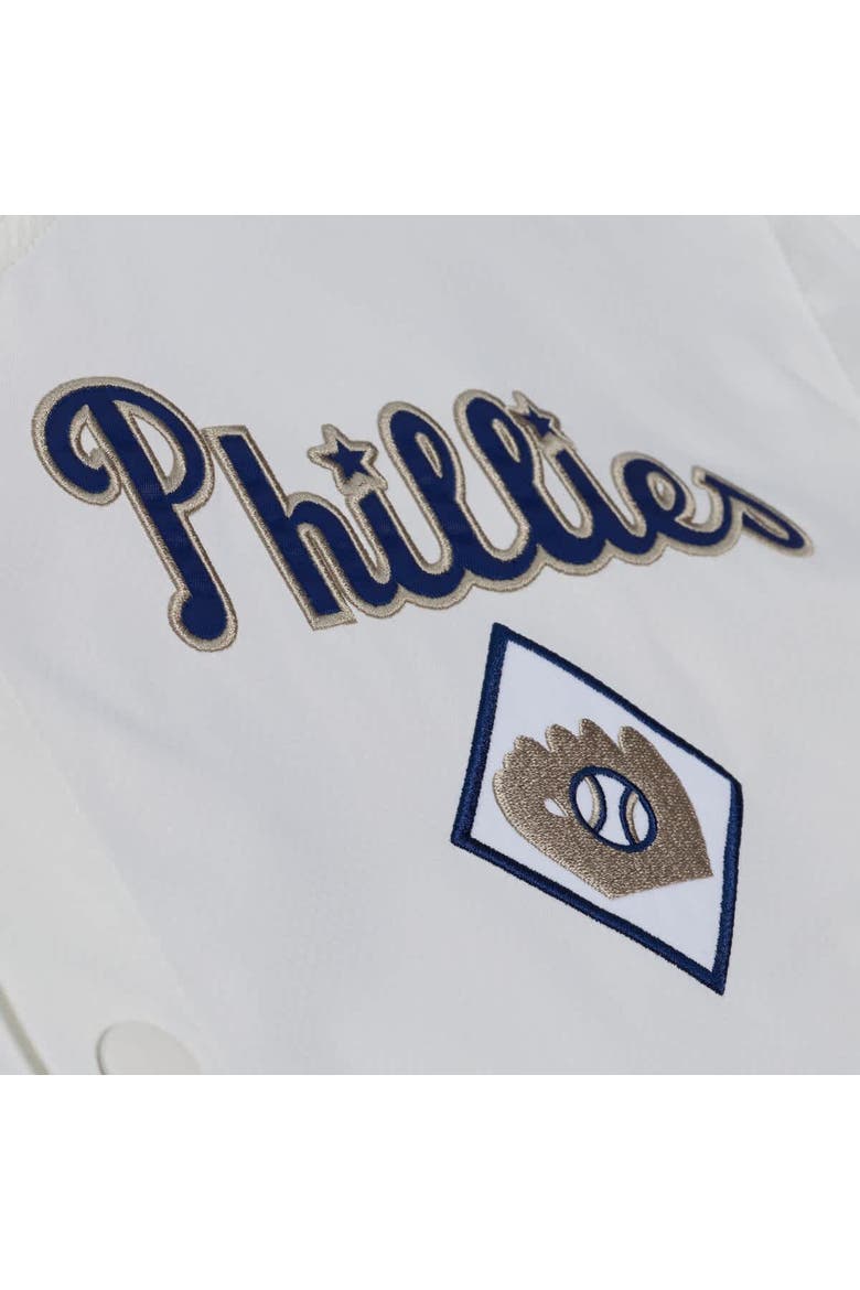 Men's Mitchell & Ness White Philadelphia Phillies Yacht Rock Coaches Full-Snap Hooded Windbreaker Jacket, Alternate, color, White