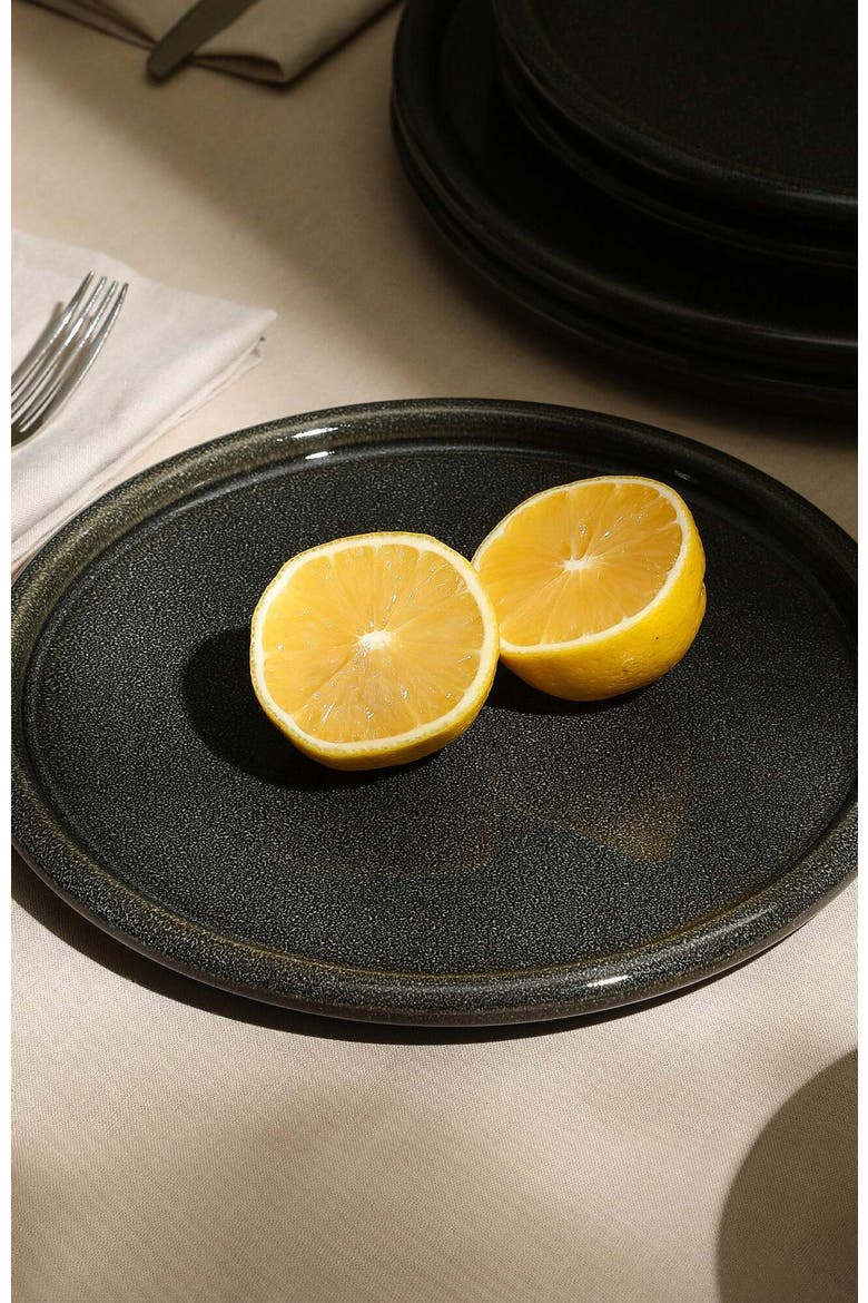 Eden Stoneware 4-Piece Salad Plate Set, Alternate, color, Charcoal Grey
