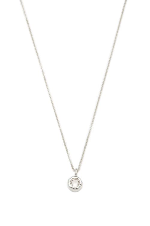 Classicharms Skyler Molten Solitaire Cubic Zirconia Pendant Necklace In Metallic