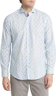 Brax Harold Dandelion Print Button-Up Shirt