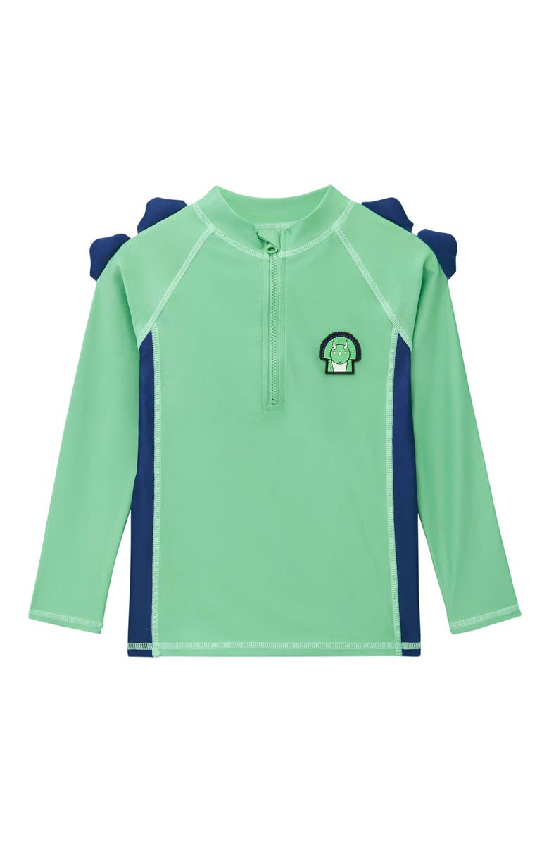 Roarsome Quarter Zip Long Sleeve Rash Guard, Alternate, color, Green