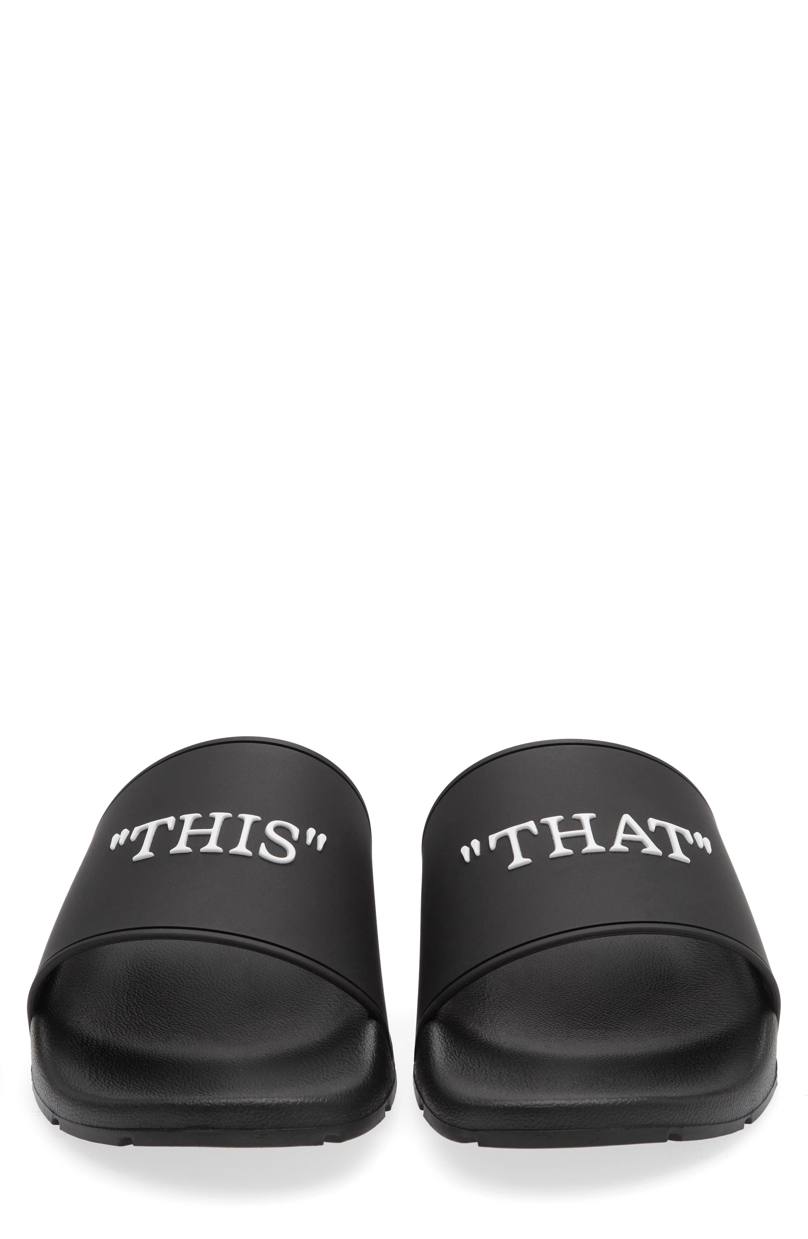 Off-White This That Slide Sandal, Alternate, color, Black - White