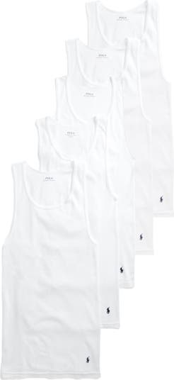 5-Pack Classic Logo Embroidered Cotton Rib Tanks
