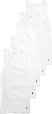 Polo Ralph Lauren 5-Pack Classic Logo Embroidered Cotton Rib Tanks