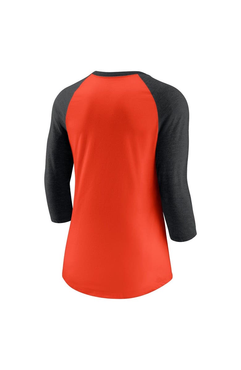 Nike Women's Nike Orange/Black San Francisco Giants Next Up Tri-Blend Raglan 3/4-Sleeve T-Shirt, Alternate, color, Orange