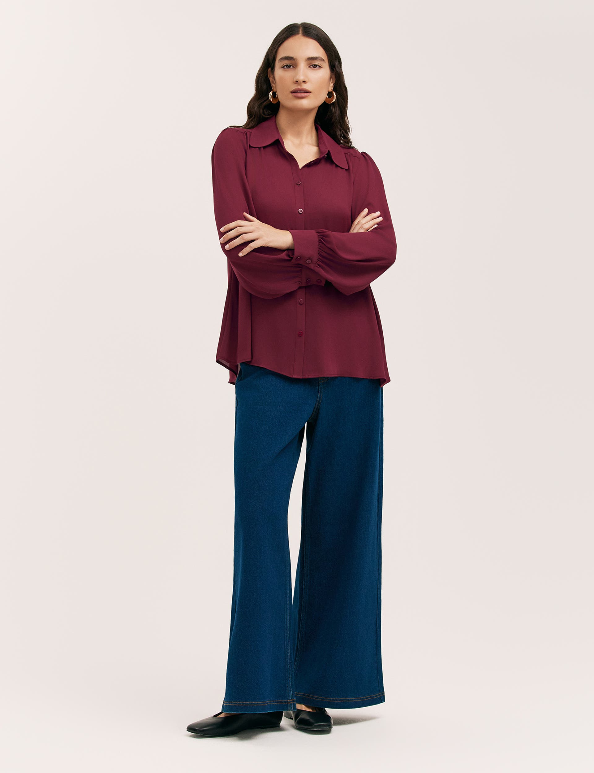 Melina Chiffon Button Down Blouse - image 2