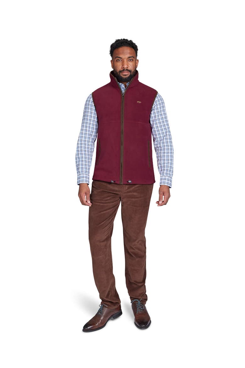 Fleece Gilet, Alternate, color, Burgundy