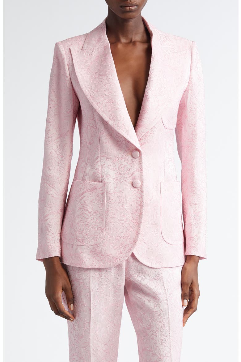 Floral Paisley Jacquard Blazer, Main, color, ROSA POLVERE CHIARO