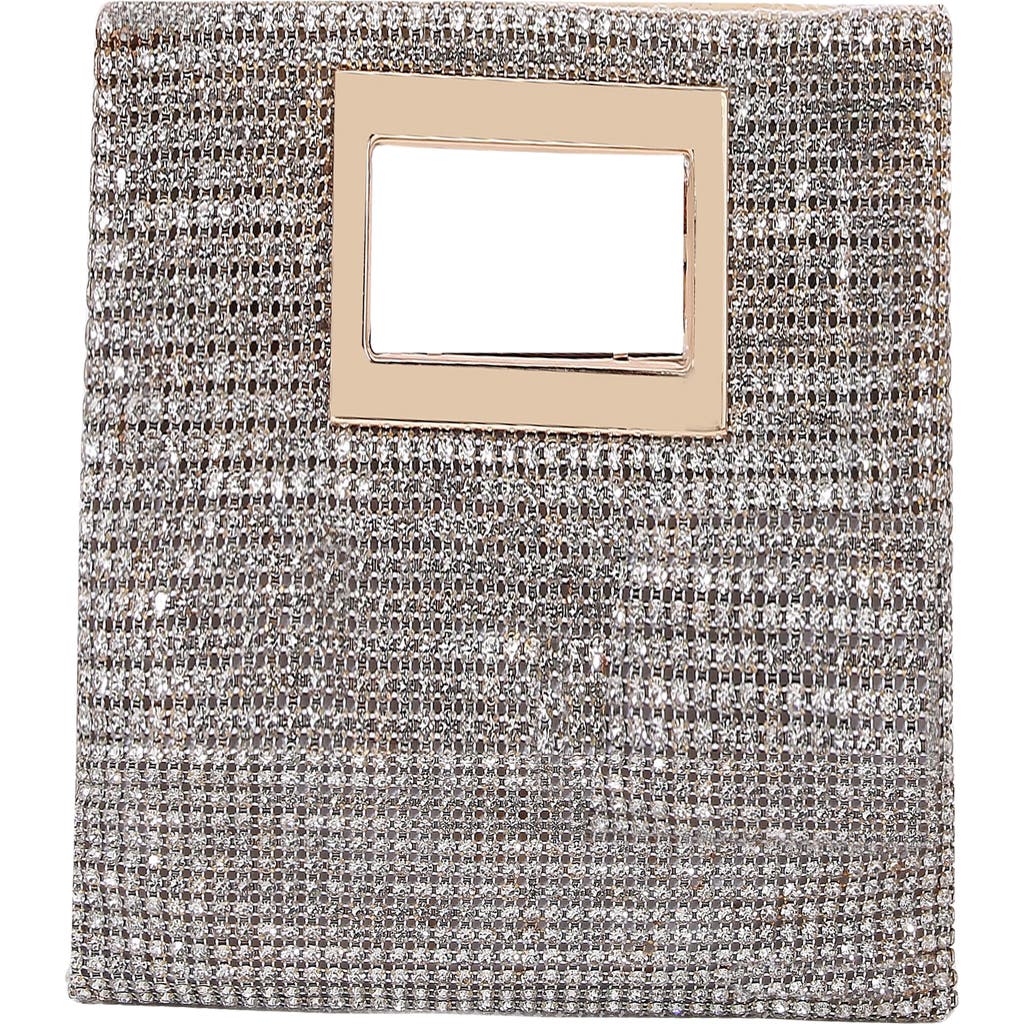 Berness Rhinestone Rectangular Clutch In Gray