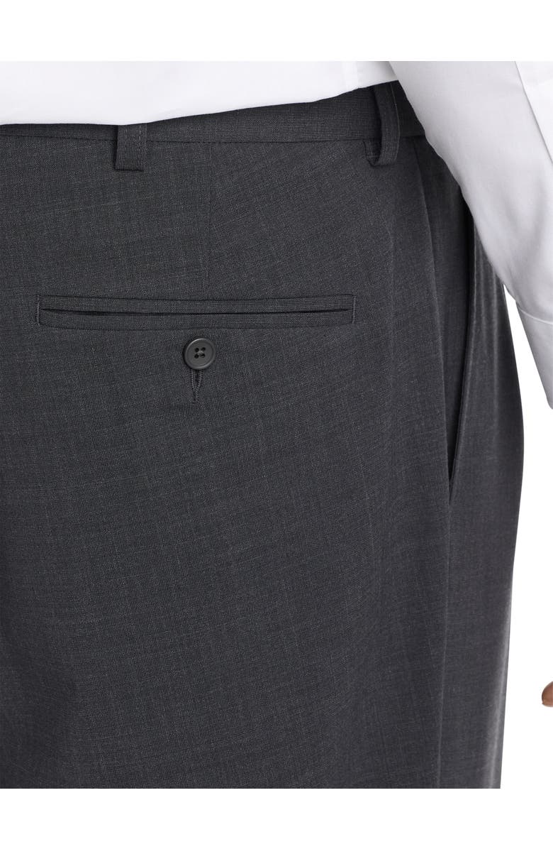 Oak Hill by DXL Big & Tall Perfect Fit Waist-Relaxer Pleated Suit Pants, Alternate, color, Charcoal