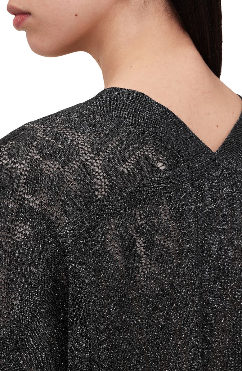 AllSaints Kaito V-Neck Sheer Knit Sweater, Alternate, color, 