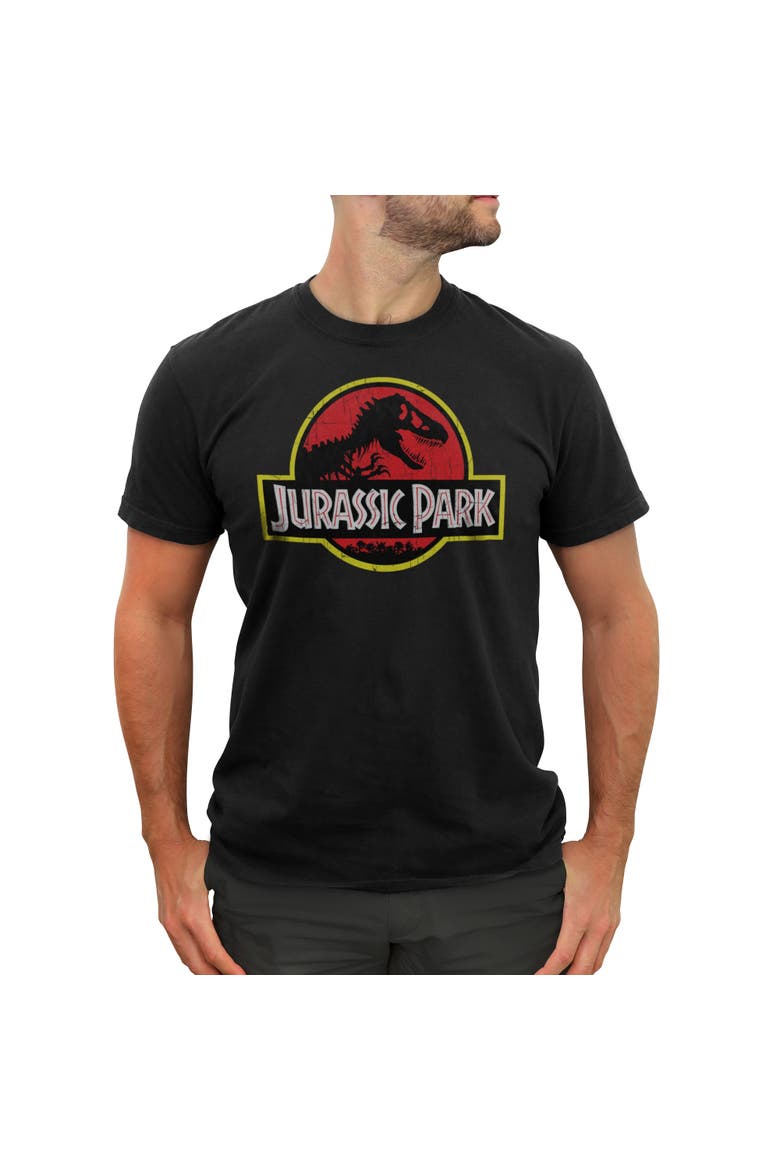 Men's Jurassic Park T Rex Logo Graphic Tee, Main, color, Black