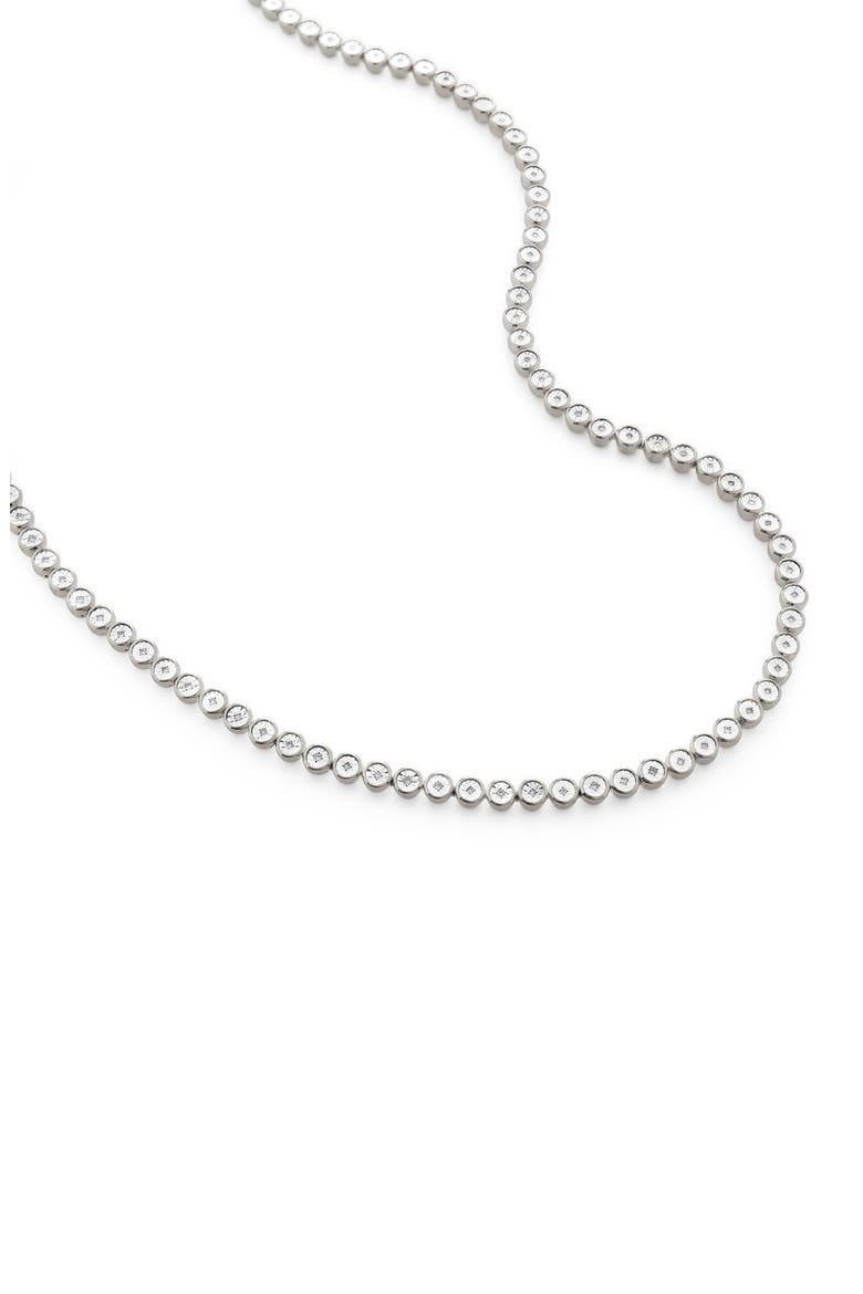 Diamond Essential Tennis Necklace, Alternate, color, STERLING SILVER