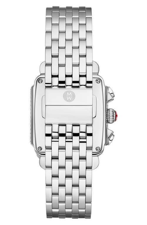 Michele Deco Jubilee Limited Edition Diamond Pavé Chronograph Bracelet Watch, 33mm X 35mm In Silver