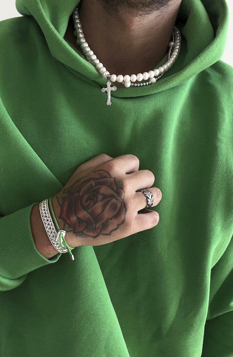 Nialaya Green Adjustable Lock String Bracelet, Alternate, color, Green