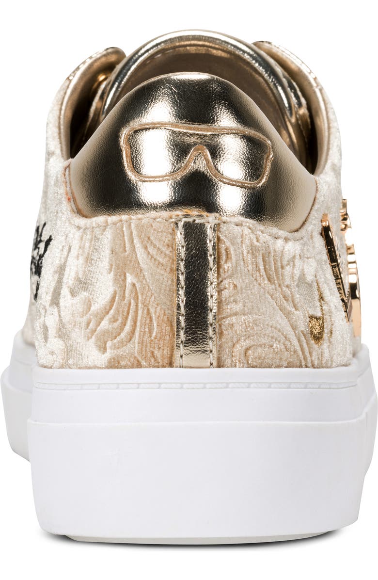 KARL LAGERFELD PARIS Cate Rococo Sneaker, Alternate, color, White Gold/ Platino