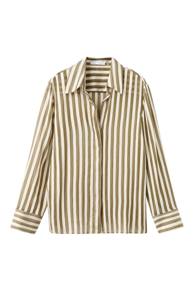 Stripe Woven Shirt, Alternate, color, KHAKI