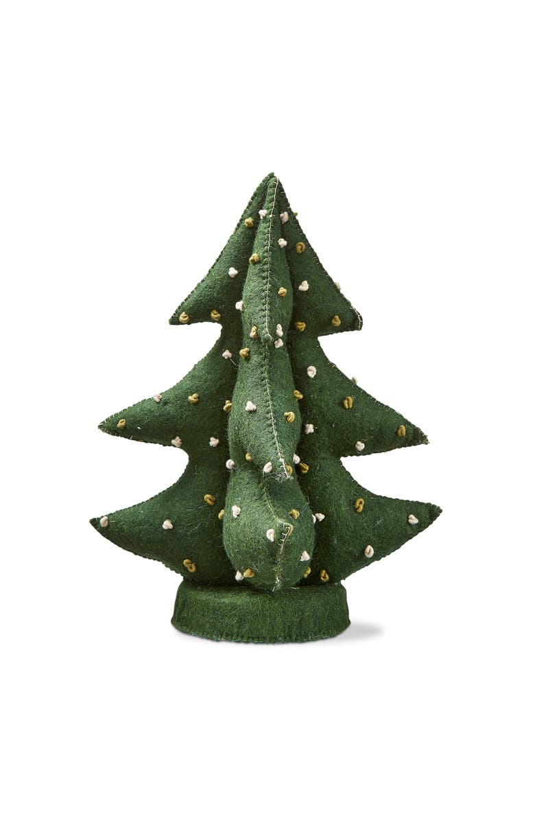 tag French Knot Wool Christmas Tree Decor for Tabletop Mantel, Main, color, Green