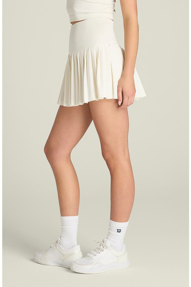 Midtown Performance Pleated Tennis Miniskirt, Alternate, color, SANDRIFT