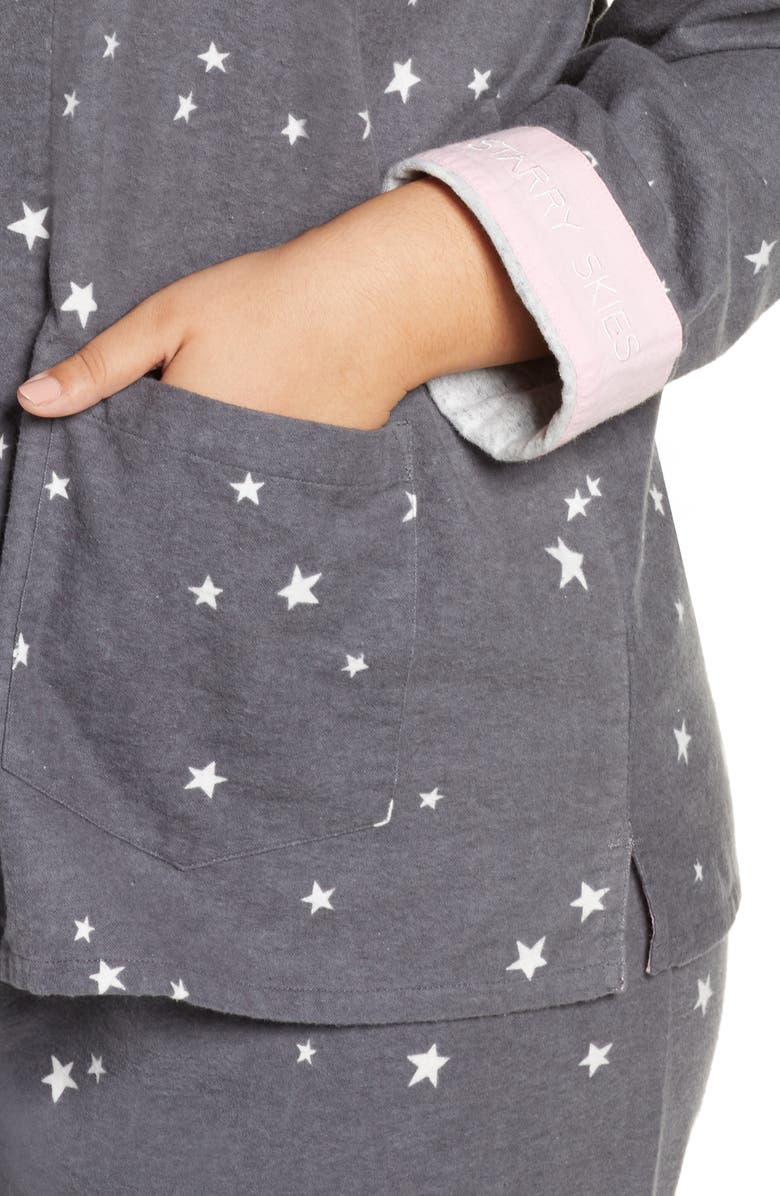 PJ Salvage Print Flannel Pajamas, Alternate, color, 