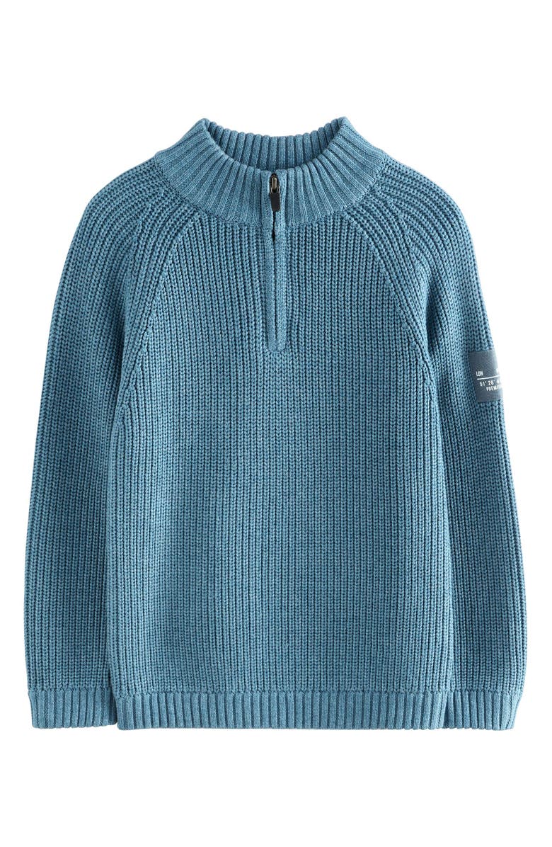 NEXT Kids' Quarter Zip Sweater, Main, color, Blue