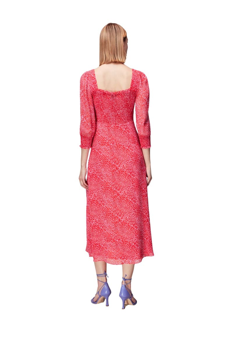 Diagonal Leopard Midi Dress, Alternate, color, Pink/Multi
