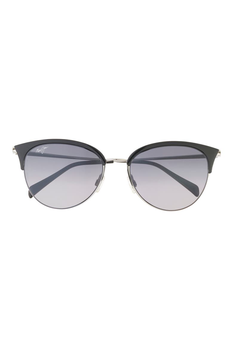 55mm Core Round Polarized Sunglasses, Main, color, BLACK SILVER GREY