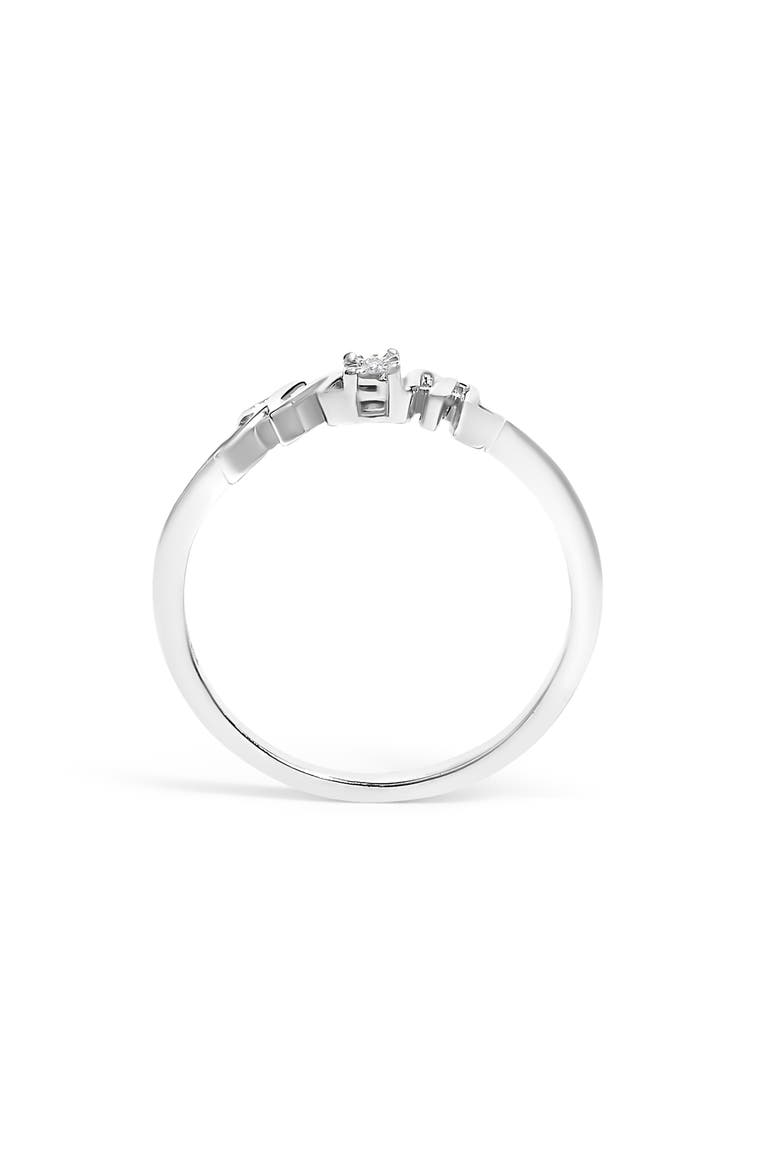 Silver Diamond Accent "MOM"  Ring, Alternate, color, White