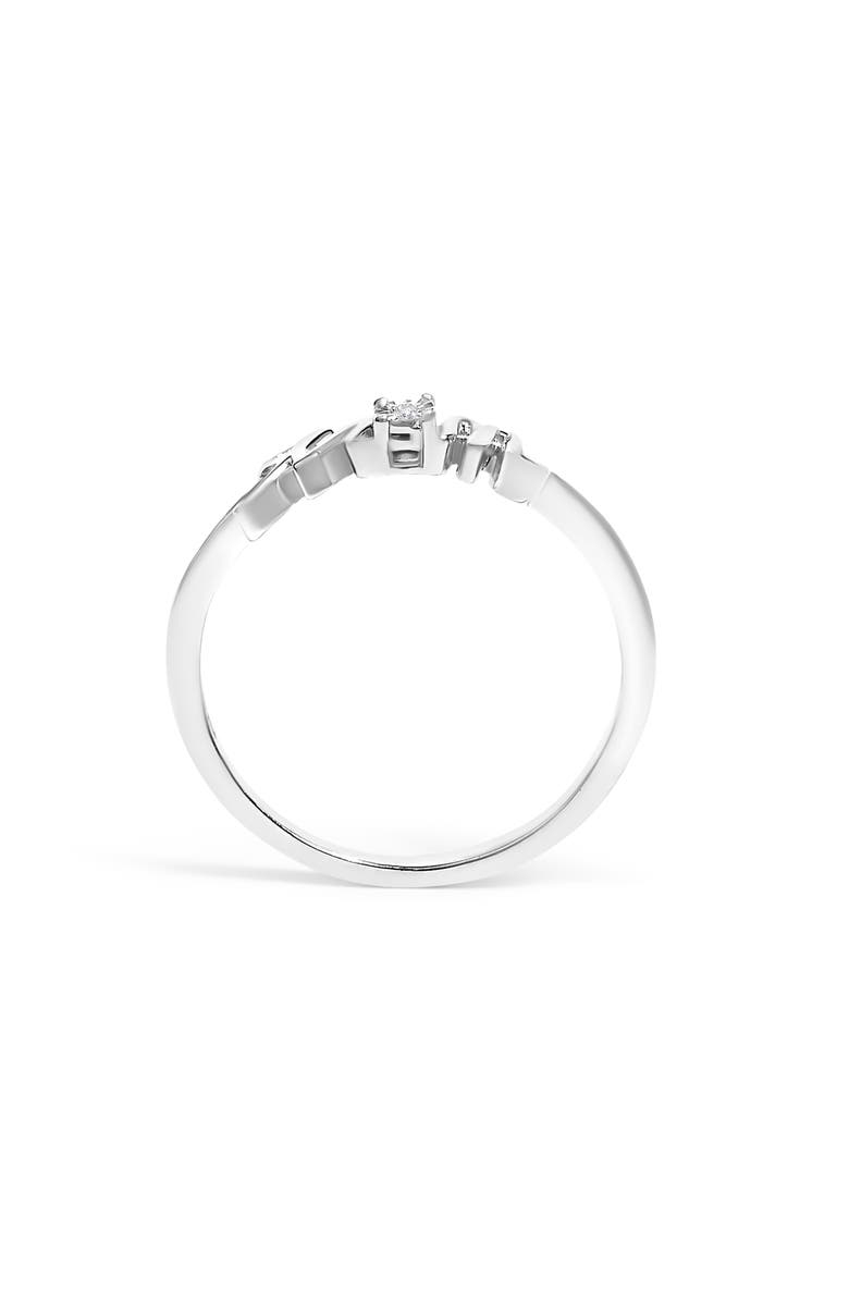 Haus of Brilliance Silver Diamond Accent "MOM" Ring, Alternate, color, White